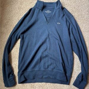 Vineyard Vines Blue Zip Up Sweater Classic Knit Style